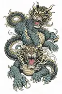 dragon fighting a tiger tattoo design idea