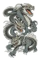 dragon fighting a tiger tattoo design idea