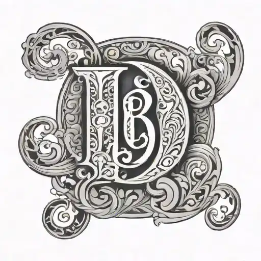 Initials D L R L C tattoo design idea