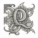 Initials D L R L C tattoo design idea