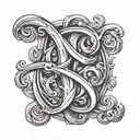 Initials D L R L C tattoo design idea