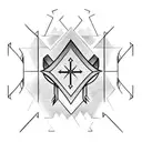 cross arrows  on the elbow tattoo design idea