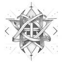 cross arrows  on the elbow tattoo design idea