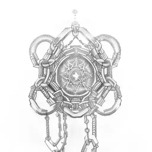 tattoo of chains that surround an arm tattoo design idea