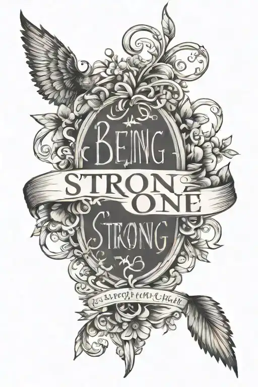biblical quote about being strong tattoo design idea