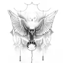 vulture with lantern, related to Bray Wyatt's "follow the buzzards" tattoo design idea