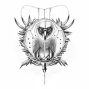 vulture with lantern, related to Bray Wyatt's "follow the buzzards" tattoo design idea