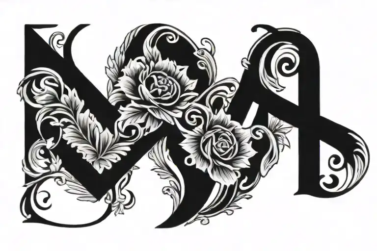 OTF INITIALS tattoo design idea