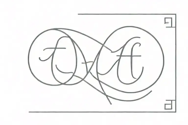 OTF INITIALS tattoo design idea