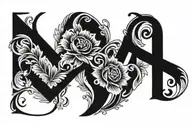 OTF INITIALS tattoo design idea