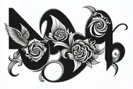 OTF INITIALS tattoo design idea