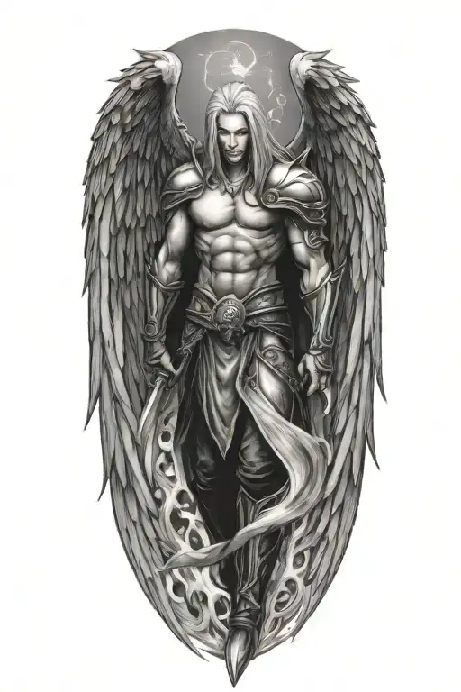 one wing angel sephiroth tattoo design idea