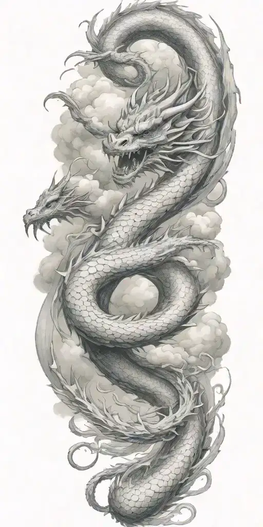 leviathan, virgo, typhoon, wings, clouds, dragon, fighting, midgar background, manlike body  tattoo design idea