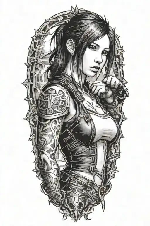 tifa lockhart from final fantasy 7 tattoo design idea