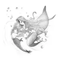 Moo and mermaid  tattoo design idea