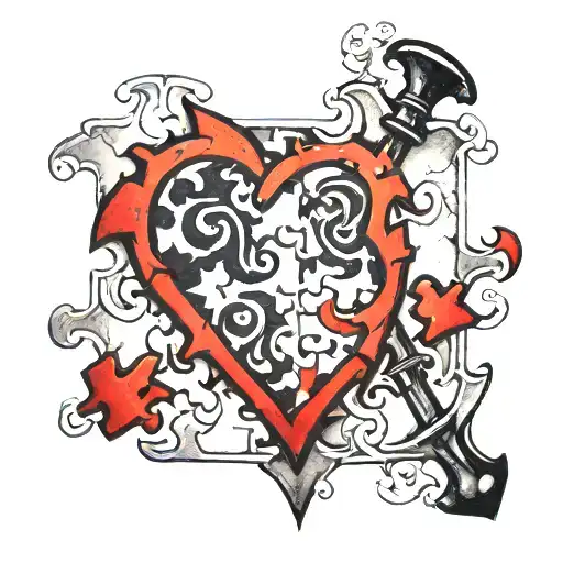 Puzzle piece with black spade in it but missing piece  tattoo design idea