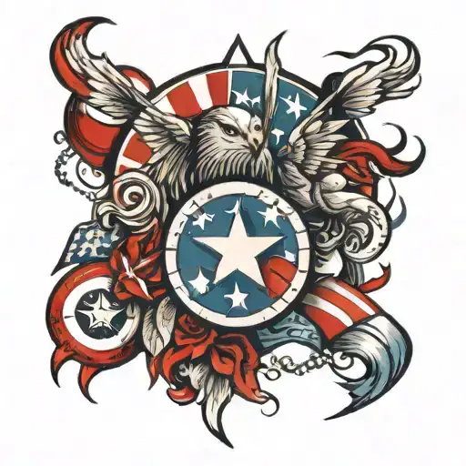 patriotic symbols tattoo design idea