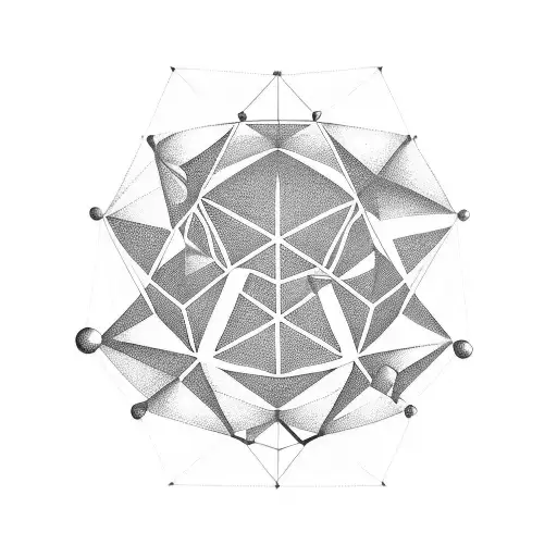 A geometric design incorporating the serotonin molecule and the octagon shape tattoo design idea