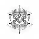 A geometric design incorporating the serotonin molecule and the octagon shape tattoo design idea