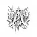 A stylized Christian fish symbol incorporating elements of autism awareness tattoo design idea