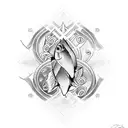 A stylized Christian fish symbol incorporating elements of autism awareness tattoo design idea