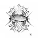 A stylized Christian fish symbol incorporating elements of autism awareness tattoo design idea