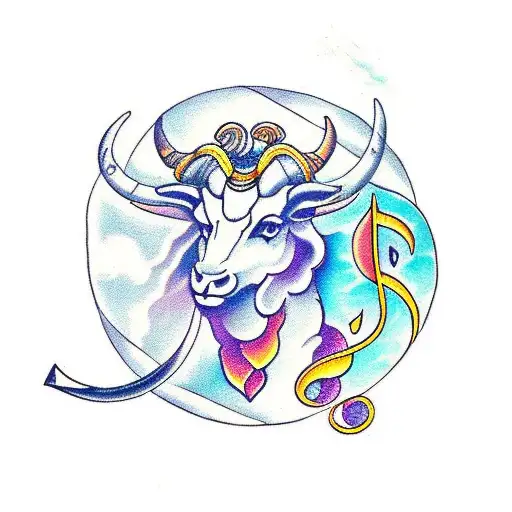capricorn aries gemini with music symbols tattoo design idea