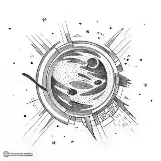 Planets Galaxy Space Stars Meteors  tattoo design idea