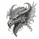 the dragon-helm of dor-lómin with relevant filler around it tattoo design idea