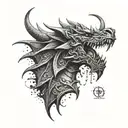 the dragon-helm of dor-lómin with relevant filler around it tattoo design idea