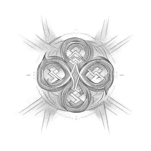 M Rune in a runic circle tattoo design idea