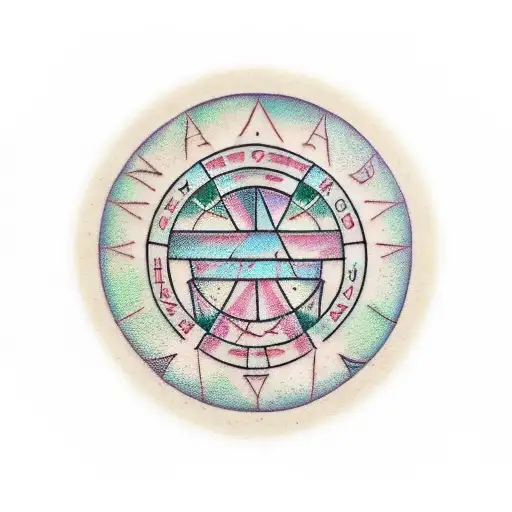 Magic Rune enclosed in a circle tattoo design idea