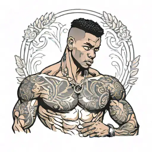 muscular black boys in revealing clothes tattoo design idea