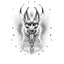 Anubis with Ankh Symbol tattoo design idea