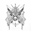 Anubis with Ankh Symbol tattoo design idea