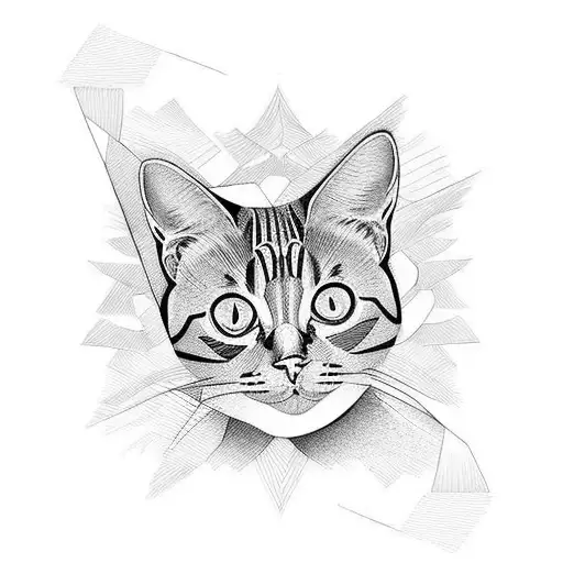 British short hair in one line tattoo design idea