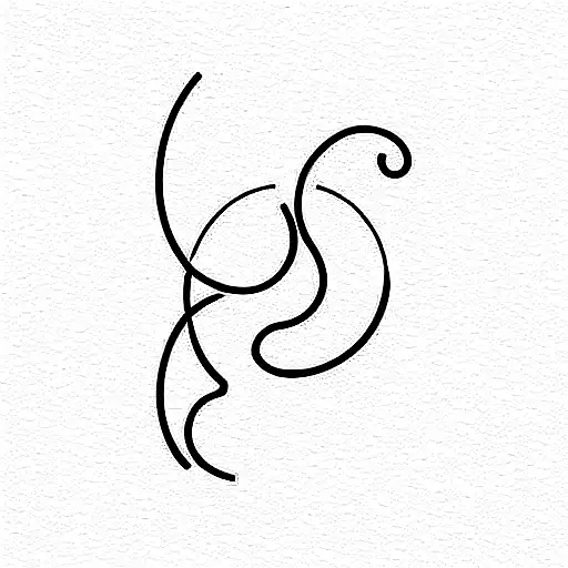 British short hair in one line tattoo design idea