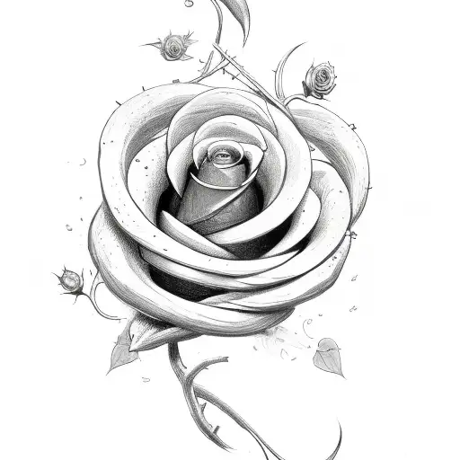 sword with a rose vine wrapped around the blade tattoo design idea