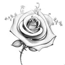 sword with a rose vine wrapped around the blade tattoo design idea