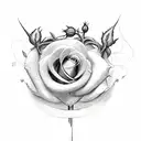 sword with a rose vine wrapped around the blade tattoo design idea