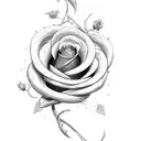 sword with a rose vine wrapped around the blade tattoo design idea