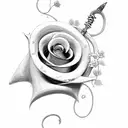 sword with a rose vine wrapped around the blade tattoo design idea