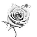 sword with a rose vine wrapped around the blade tattoo design idea