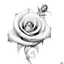 sword with a rose vine wrapped around the blade tattoo design idea