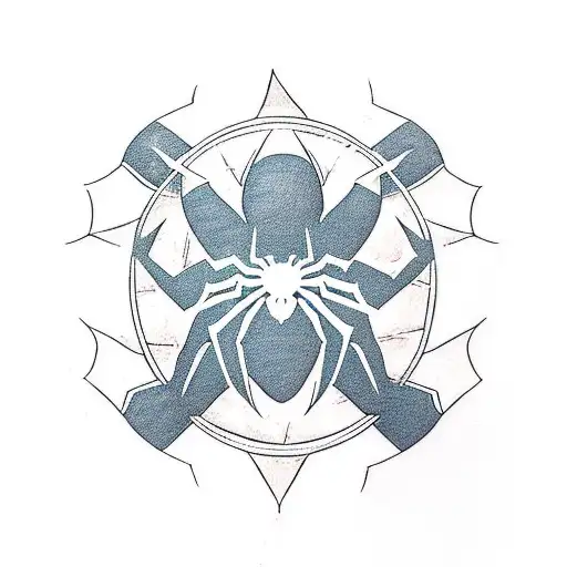 Spider-Man surrounded by the Sinister Six in a traditional comic book style tattoo design idea
