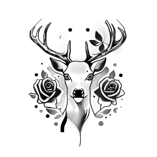 A laptop with a deer silhouette on the screen tattoo design idea