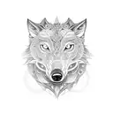 An intricate mechanical wolf surrounded by coffee beans tattoo design idea