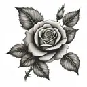 Rose with forever and always as the stem black small  tattoo design idea