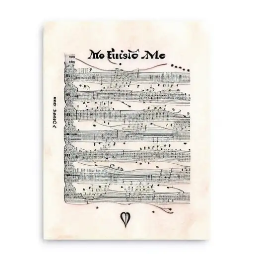 A minimalist tattoo of a music sheet with BTS lyrics as notes tattoo design idea