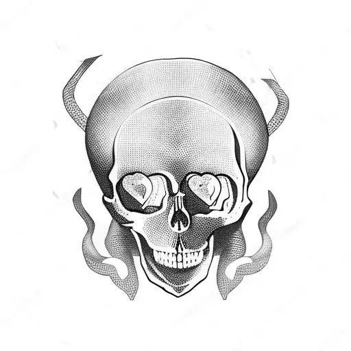 skull and heart with body and soul tattoo design idea